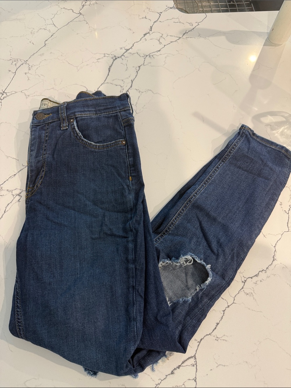 Free People Busted Knee Skinny Jeans